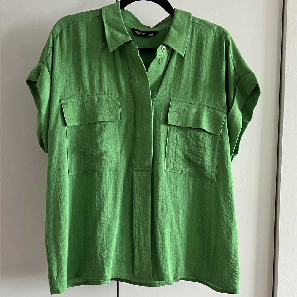 Simply Vera Vera Wang Vibrant Green Polo Shirt - Picture 2 of 7